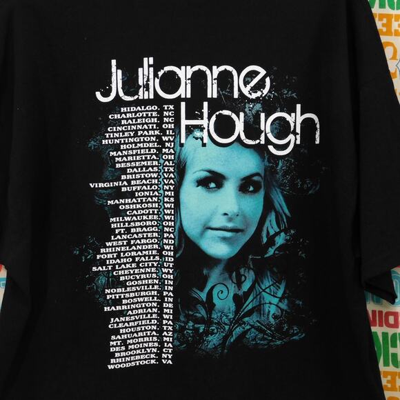 Y2K Julianne Hough Tour T Shirt Size XL 2008 Double Sided Black - Picture 5 of 5
